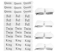 Glvyou 12PCS Bed Sheet Organizer Bands Elastic Polyester Bed Sheet Storage Sheet Keepers Full Twin Queen Label Fastener Storage Labels Bedding Bands for Foldable Bedsheet Pillow Case