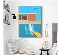 GLWDMB Wall Art David Hockney Art Prints Exhibition Posters and Prints Canvas Paintings Wall Art Pictures Living Room Decor - Framed, 1 Piece