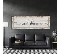 GLWDME 1 Piece 40x80cm “Sweet Dreams Vintage Canvas Wall Art, Bedroom Pictures, Posters and Prints, Wall Painting for Living Room（with Inner frame）