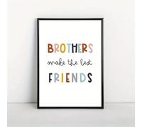 GLWDME Brothers Make The Best Friends Canvas Wall Art, Posters and Prints, Wall Painting for Boys' Bedroom and Nursery Decor（without frame）