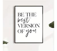GLWDME Inspirational Canvas Wall Art, Be the Best Version of You Quote Bedroom Pictures, Posters and Prints, Wall Painting for Living Room(with Inner frame)