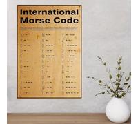 GLWDME International Morse Code Education Learning Canvas Wall Art, Bedroom Pictures, Posters and Prints, Wall Painting for Living Room(with Inner frame)