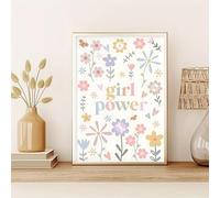 GLWDME Nursery Sign Decor for Girl Power, Canvas Wall Art, Bedroom Pictures, Posters and Prints, Wall Painting for Living Room（with Inner frame）
