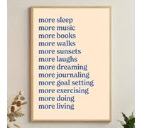GLWDME Self-Care Inspirational Canvas Wall Art, Retro Positive Habits Bedroom Pictures, Posters and Prints, Wall Painting for Living Room(with Inner frame)