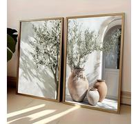 GLWDME Vintage Mediterranean Style Olive Tree Canvas Wall Art, Bedroom Pictures, Posters and Prints, Wall Painting for Living Room（with Inner frame）