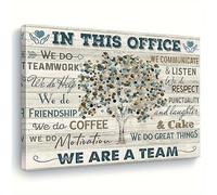 GLWDMH 1 Piece 20x30cm In This Office We Are a Team Motivational Canvas Paintings, Wall Art Poster and Prints, Wall Picture for Living Room, Bedroom, Dining Room, Office（with inner frame）