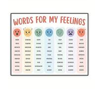 GLWDMH 1 Piece 20x30cm Words for My Feelings Emotional Regulation Canvas Paintings, Wall Art Poster and Prints, Wall Picture for Living Room, Bedroom, Dining Room, Office（without frame）