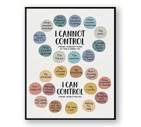 GLWDMH 1 Piece 30x40cm Empowering Mental Health Things I Can Control Canvas Paintings, Wall Art Poster and Prints, Wall Picture for Living Room, Bedroom, Dining Room, Office（with inner frame）