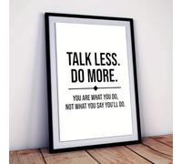 GLWDMH 1 Piece 30x40cm Minimalist Style Talk Less Do More Quotes Canvas Paintings, Wall Art Poster and Prints, Wall Picture for Living Room, Bedroom, Dining Room, Office（with inner frame）