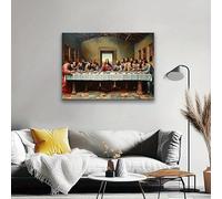 GLWDMH 1 Piece 30x40cm The Last Supper Canvas Paintings, Wall Art Poster and Prints, Wall Picture for Living Room, Bedroom, Dining Room, Office（without frame）