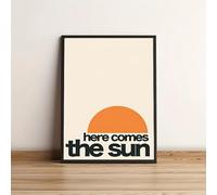 GLWDMH 1 Piece 40x60cm Here Comes The Sun Modern Minimalist Style Canvas Paintings, Wall Art Poster and Prints, Wall Picture for Living Room, Bedroom, Dining Room, Office（with inner frame）