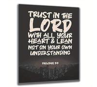 GLWDMH 1 Piece 40x60cm Proverbs 3:5, Trust in The Lord Creative Canvas Paintings, Wall Art Poster and Prints, Wall Picture for Living Room, Bedroom, Dining Room, Office（without frame）