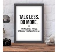 GLWDMH 1 Piece 50x70cm Talk Less Do More Quotes Canvas Paintings, Wall Art Poster and Prints, Wall Picture for Living Room, Bedroom, Dining Room, Office（with inner frame）
