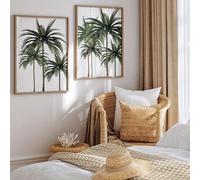 GLWDMH 2 Pieces 60x80cm Tropical Palm Tree Canvas Paintings, Wall Art Poster and Prints, Wall Picture for Living Room, Bedroom, Dining Room, Office（without frame）