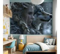GLWDMH 200x180CM Viking Warrior Tapestry, Polyester Wall Hanging, for Bedroom, Office, Dorm, Party Decor, with Installation Package
