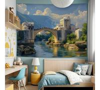 GLWDMH 230x150CM Mostar Bridge Tapestry, Polyester Wall Hanging, for Bedroom, Office, Dorm, Party Decor, with Installation Package