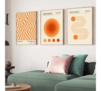 GLWDMH 3 Pieces 40x50cm Minimalist Retro Bauhaus Exhibition Canvas Paintings, Wall Art Poster and Prints, Wall Picture for Living Room, Bedroom, Dining Room（without frame）