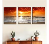 GLWDMH 3 Pieces 50x70cm Beach Sunrises and Seaside Sunsets Canvas Paintings, Wall Art Poster and Prints, Wall Picture for Living Room, Bedroom, Dining Room, Office（without frame）