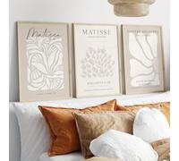 GLWDMH 3 Pieces 50x70cm Bohemian Neutral Beige Botanical Canvas Paintings, Wall Art Poster and Prints, Wall Picture for Living Room, Bedroom, Dining Room, Office（without frame）