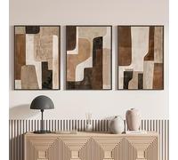 GLWDMH 3 Pieces 50x70cm Brown and Beige Neutral Abstract Art Canvas Paintings, Wall Art Poster and Prints, Wall Picture for Living Room, Bedroom, Dining Room（without frame）