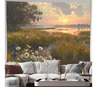 GLWDMH Florida Country Landscape Tapestry, Polyester Wall Hanging, for Bedroom, Office, Dorm, Party Decor, with Installation Package