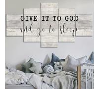 GLWDMH Give it to the God and go to sleep Modular 5 Panels Scene Wall Art, Canvas Paintings, Poster and Prints, Wall Picture for Living Room, Bedroom, Dining Room, Office（without frame）