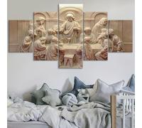 GLWDMH God Creator Modular 5 Panels Scene Wall Art, Canvas Paintings, Poster and Prints, Wall Picture for Living Room, Bedroom, Dining Room, Office（without frame）