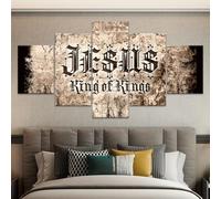 GLWDMH Retro Jesus Enlightenment Modular 5 Panels Scene Wall Art, Canvas Paintings, Poster and Prints, Wall Picture for Living Room, Bedroom, Dining Room, Office（without frame）