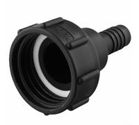 Glwei Black Plastic IBC Tank Adapter FS60 x 3/4 Inch Hose Tail Fitting for Garden Watering and Fire Connection with Screw Thread