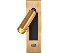 GLWO Nordic Minimalist Bedside Reading Lamp Recessed LED Hardwired Sconce with USB Charging Port Adjustable Headboard Wall Spotlight Hotel Engineering Spot Lighting Fixture for Bedroom Hotel Bed