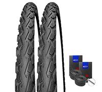 Glxertvz Set: 2 x Schwalbe Land Cruiser schwarz Reifen 26x2.00/50-559 + Schwalbe Schläuche Autoventil