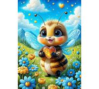 GLXPOG Bees: Diamond Art Kits - Flowers Wall Art Decor, 11.8x15.7in (30x40cm)