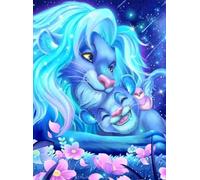 GLXPOG Cartoon Diamond Painting Kits for Adults, Lion 5D DIY Diamond Art Kits for Beginners Round Full Drill Painting with Diamonds Art Crafts for Home Wall Decor Gift 12x16 in / 30x40cm