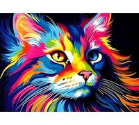 GLXPOG Cat Diamond Art Kits for Adults, DIY 5D Diamond Painting Abstract, Full Round Drill Gem Crystal Art Paint by Diamond Kits Perfect for Relaxation and Home Wall Decor 30x40cm