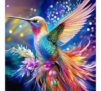 GLXPOG Colorful Hummingbird Painting Kits for Adults, 5D DIY Diamond Art Kits for Beginners Round Full Drill Painting with Diamonds Gem Art Crafts for Home Wall Decor Gift 30x30cm