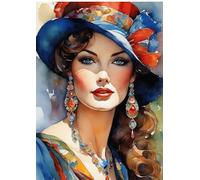 GLXPOG Elegant Diamond Painting Kits for Adults, Lady 5D DIY Diamond Art Kits for Beginners Round Full Drill Painting with Diamonds Gem Art Crafts for Home Wall Decor Gift 30x40cm