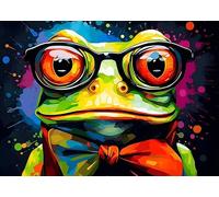 GLXPOG Frog Diamond Art Kits for Adults, DIY 5D Diamond Painting Abstract, Full Round Drill Gem Crystal Art Paint by Diamond Kits Perfect for Relaxation and Home Wall Decor 30x40cm
