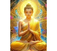 GLXPOG Golden Buddha Diamond Painting, DIY 5D Diamond Painting Kit for Adults, Full Drill, Statue Buddha, 30x40cm