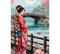 GLXPOG Japanese Diamond Painting Kits for Adults, Women Scenery 5D DIY Diamond Art Kits for Beginners Round Full Drill Painting with Diamonds Gem Art Crafts for Home Wall Decor Gift 30x40cm