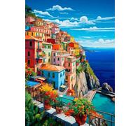 GLXPOG Landscape Diamond Art Kits for Adults, DIY 5D Diamond Painting Cityscape, Full Round Drill Gem Crystal Art Paint by Diamond Kits Perfect for Relaxation and Home Wall Decor 30x40cm