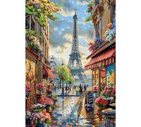 GLXPOG Paris Diamond Art Kits for Adults, DIY 5D Diamond Painting Eiffel Tower, Full Round Drill Gem Crystal Art Paint by Diamond Kits Perfect for Relaxation and Home Wall Decor 30x40cm