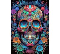 GLXPOG Skeleton Diamond Art Kits for Adults, DIY 5D Colourful Diamond Painting, Full Round Drill Gem Crystal Art Paint by Diamond Kits Perfect for Relaxation and Home Wall Decor 30x40cm