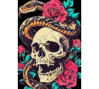 GLXPOG Skull Diamond Painting Kits for Adults, Snake 5D DIY Diamond Art Kits for Beginners Round Full Drill Painting with Diamonds Gem Art Crafts for Home Wall Decor Gift 30x40cm