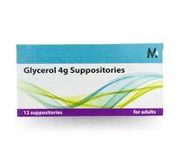 Glycerin Glycerol 4g Rectal Suppositories for Adults - Fast-Acting Constipation Relief, 12 Pack