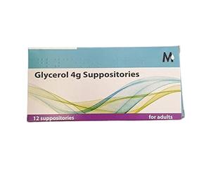 Glycerin Glycerol Suppositories 4g for Adults - 12 Pack | Gentle & Fast-Acting Relief for Occasional Constipation