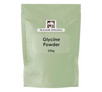Glycine Powder 250g by Manor Springs - Pure Amino Acid Supplement for Sleep, Muscle Recovery, and Anti-Aging - 100% Vegan, Non-GMO