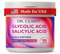 Glycolic and Salicylic Acid Exfoliating Pads - Support for Breakout Prone Skin, Pore Minimizer, Smooth Skin - Daily Facial Toner - With Alpha Arbutin, Vitamin B3 B5 B8 - Pack of 70