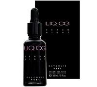 GLYCOLIC PEEL Serum Night for Face LIQ CG. All Skin Types, 7% Glycolic Acid + Hyaluronic Acid + Vitamin E. Removes Dead Cells, Revealing Smoother, Brighter, Firmer, Younger Looking Skin. Fades Hyperpigmentation, Age Spots and Sun Damage. Helps Reduce Fine Lines, Wrinkles, Acne, Blackheads, Dullness, Oiliness and Uneven Tone and Texture of the Skin. Minimizes Enlarged, Clogged Pores, Boosts Collagen Production, Low pH, 30ml, 1oz