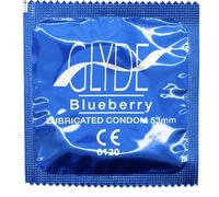 Glyde Blueberry Flavour Vegan Condoms 100 Bulk Pack