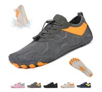 Glyde-Haven Barefoot Shoes for Women Men, Glydefootwear Wide Toe Non-Slip Barefoot Shoes, All Day Comfort Breathable Soft Lightweight Water Shoe(Grey,42 EU)